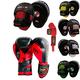 Maxx Inspire Boxing Gloves and Pads Set Free Wraps Mma Focus Mitts Hook & Jab Punching Pad Boxing Gloves (8 OZ, Black Red)
