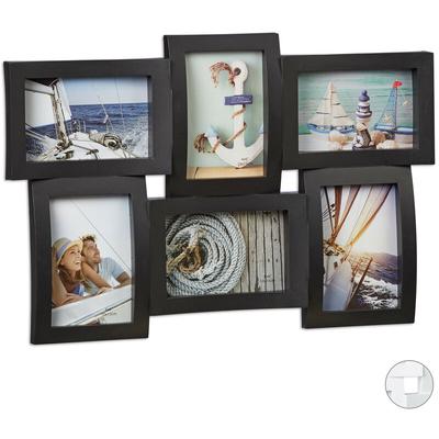 Bilderrahmen für mehrere Fotos, Collage für 6 Bilder, Fotorahmen 3D-Optik, zum Hängen, 33 x 47,5 Image