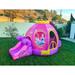Magic Jump Disney Princess Carriage Inflatable Outdoor Bounce House w/ Slide & Ball Pit in Indigo/Pink | 92.4 H x 168 W x 108 D in | Wayfair