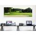 East Urban Home 'Four People Playing on a Golf Course, Maryland' Photographic Print on Canvas in Black/Green/White | 24" H x 72" W x 1.5" D | Wayfair