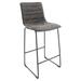 LeisureMod Brooklyn Modern Leather Barstool with Black Sled Base - 29.9"