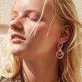 Free People Jewelry | Drop Earrings Dangle Double Circle Gold | Color: Gold | Size: Os