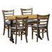 4-person Dining Set - Yellow Top W/Ladder Back Side Chair Wood/Upholstered in Brown Restaurant Furniture by Barn Furniture | Wayfair