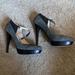 Michael Kors Shoes | New Michael Kors Gray Suede Platform Shoe With Black Snake Skin Accents Size 10 | Color: Black/Gray | Size: 10