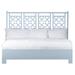 David Francis Furniture Lattice Back Standard Bed Wood/Wicker/Rattan in Blue | 60 H x 80 W x 85 D in | Wayfair B4025BED-K-S151