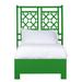 David Francis Furniture Lattice Back Standard Bed Wood/Wicker/Rattan in Green | Extra-long Twin | Wayfair B4025BED-TXL-S138