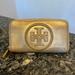 Tory Burch Bags | Gold Large Logo, Full Sized Tory Burch Wallet | Color: Gold/Tan | Size: Os