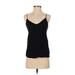 Silence and Noise Sleeveless Blouse: Plunge Spaghetti Straps Black Solid Tops - Women's Size X-Small