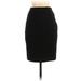 Express Casual Pencil Skirt Knee Length: Black Solid Bottoms - Women's Size 00