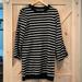 Madewell Dresses | Madewell Button Sleeve Sweater Dress In Stripe | Color: Black/White | Size: S