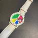 Disney Accessories | Disney Mickey Mouse Watch, Not Tested. Needs Battery/Sold As Is. White Band. | Color: Green/Pink | Size: Os