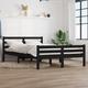 vidaXL Bed Frame Black Solid Wood 150x200 cm King Size