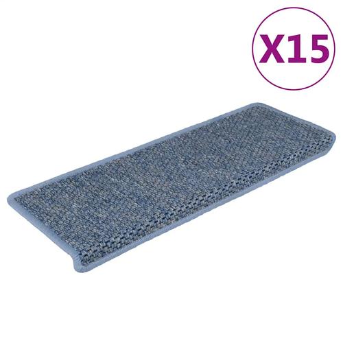 vidaXL Treppenmatten Selbstklebend Sisal-Optik 15 Stk. 65x21x4 cm Blau