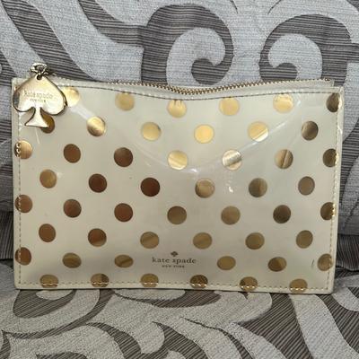 Kate Spade Bags | Kate Spade Zipper Bag | Color: Cream/Gold | Size: Height 5 Inches By 10 Inches Length