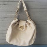 Kate Spade Bags | Kate Spade Turnlock Chain Cinch Hobo Shoulder Bag Leather Cream/Gold | Color: Cream | Size: Os