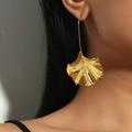 Zara Jewelry | Ginkgo Biloba Gold Dangle Earrings | Color: Gold | Size: Os