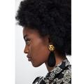 Zara Jewelry | Bejeweled Teardrop Earrings | Color: Black/Gold | Size: Os