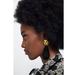 Zara Jewelry | Bejeweled Teardrop Earrings | Color: Black/Gold | Size: Os