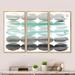 Design Art Geometric Neutral Glue Circles - Modern & Contemporary Framed Canvas Wall Art Set Of 3 Canvas, in White | 28 H x 36 W x 1 D in | Wayfair