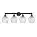 Longshore Tides Aneeya 4 Light 32.75 Inch Bath Vanity Light Glass in Black | 11.375 H x 32.75 W x 7.375 D in | Wayfair