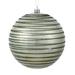 The Holiday Aisle® Candy Finish Striped Ball Ornament Plastic in Gray/Black | 4.75 H x 4.75 W x 4.75 D in | Wayfair