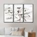 Rosdorf Park Watercolors Ballerinas Dance I - Traditional Framed Canvas Wall Art Set Of 3 Canvas, Wood in Gray | 32 H x 48 W x 1 D in | Wayfair