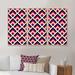 Corrigan Studio® Red & Black Chevron I - Patterned Framed Canvas Wall Art Set Of 3 Canvas, Wood in White | 20 H x 36 W x 1 D in | Wayfair