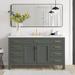 Breakwater Bay Saur 60" Single Bathroom Vanity Set, Solid Wood in Green | 38 H x 60 W x 22 D in | Wayfair 0280E0A89DC6424CA469EA29F1BD6F7C