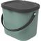 Rotho - Mülltrennungssystem Albula 6 l mistletoe green, Recyclingbehälter, 23,5 x 20 x 20,8 cm