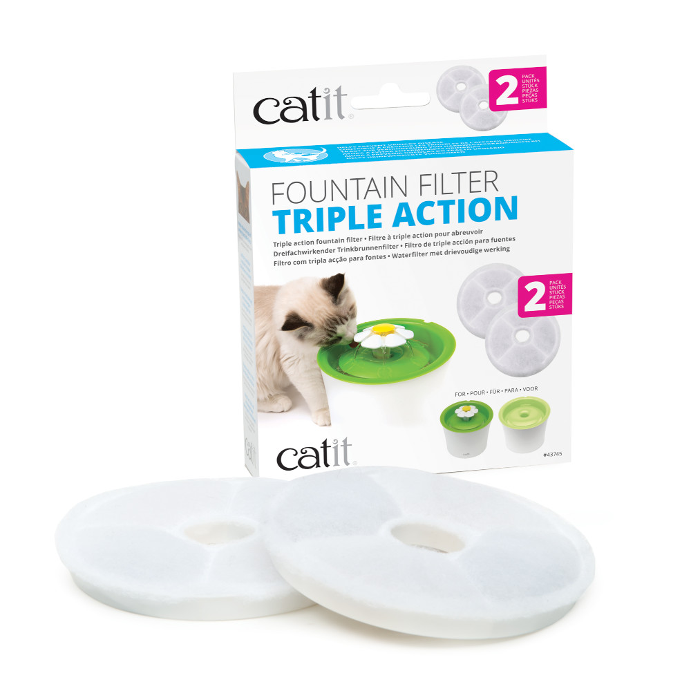 2x Replacement Filters For Catit Flower LED Cat Drinking Fountain