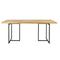 Table de repas en bois clair et acier noir 180 cm