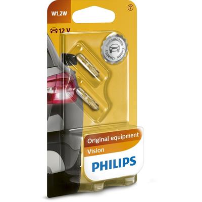 PHILIPS W1.2W (2 Stk.) Glühlampe, Instrumentenbeleuchtung,Glühlampe, Handschuhfachleuchte,Glühlampe, Innenraumleuchte,Gl