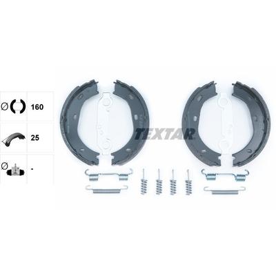TEXTAR Bremsbackensatz, Feststellbremse hinten rechts links mit Zubehör für MERCEDES-BENZ 1264200120 A1204201520 A120420