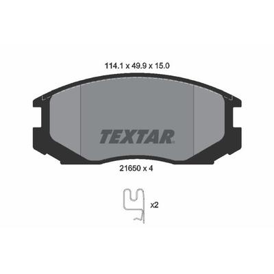 TEXTAR Bremsbelagsatz, Scheibenbremse vorne rechts links mit Zubehör für MITSUBISHI TOYOTA PERODUA PROTON DAIHATSU NISSA