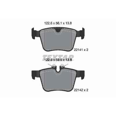 TEXTAR Bremsbelagsatz, Scheibenbremse hinten rechts links für JAGUAR T4K6084 T4K9685 T4K17305 2214103