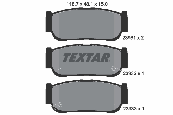 TEXTAR Bremsbelagsatz, Scheibenbremse 2393101 für SSANGYONG KIA Image