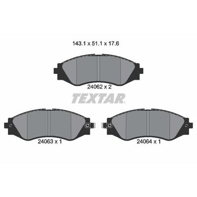 TEXTAR Bremsbelagsatz, Scheibenbremse vorne rechts links für DAEWOO CHEVROLET 96843089 96253382 96253383 2406201 Image