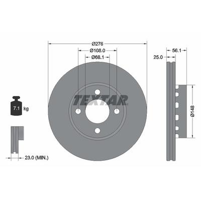 TEXTAR Bremsscheibe vorne rechts links außenbelüftet 276mm für SKODA VW SEAT AUDI 8A0615301C 895615301B 92060500