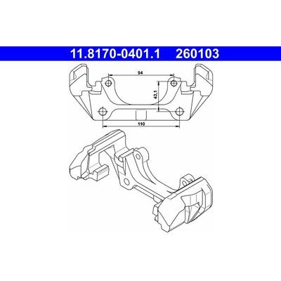 ATE Halter, Bremssattel vorne rechts links für MERCEDES-BENZ A0004202015 0004202015 0034200415 11.8170-0401.1