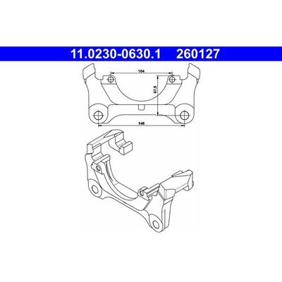 ATE Halter, Bremssattel vorne rechts links für VAG 4B0615125D 11.0230-0630.1