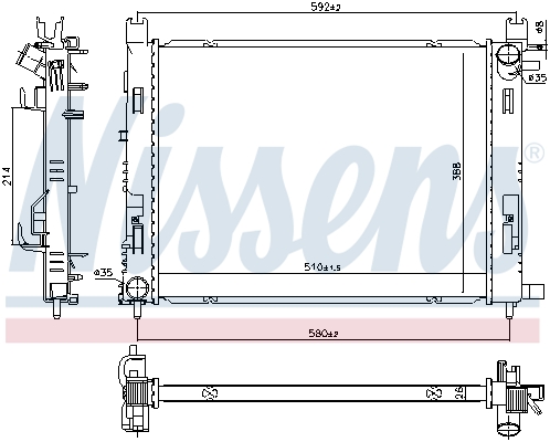 NISSENS Kühler, Motorkühlung 606760 für RENAULT Image