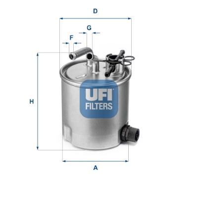 UFI Kraftstofffilter 93mm für RENAULT TRUCKS NISSAN 16400-ES60A 7485132676 16400-LC30B 55.394.00 Image