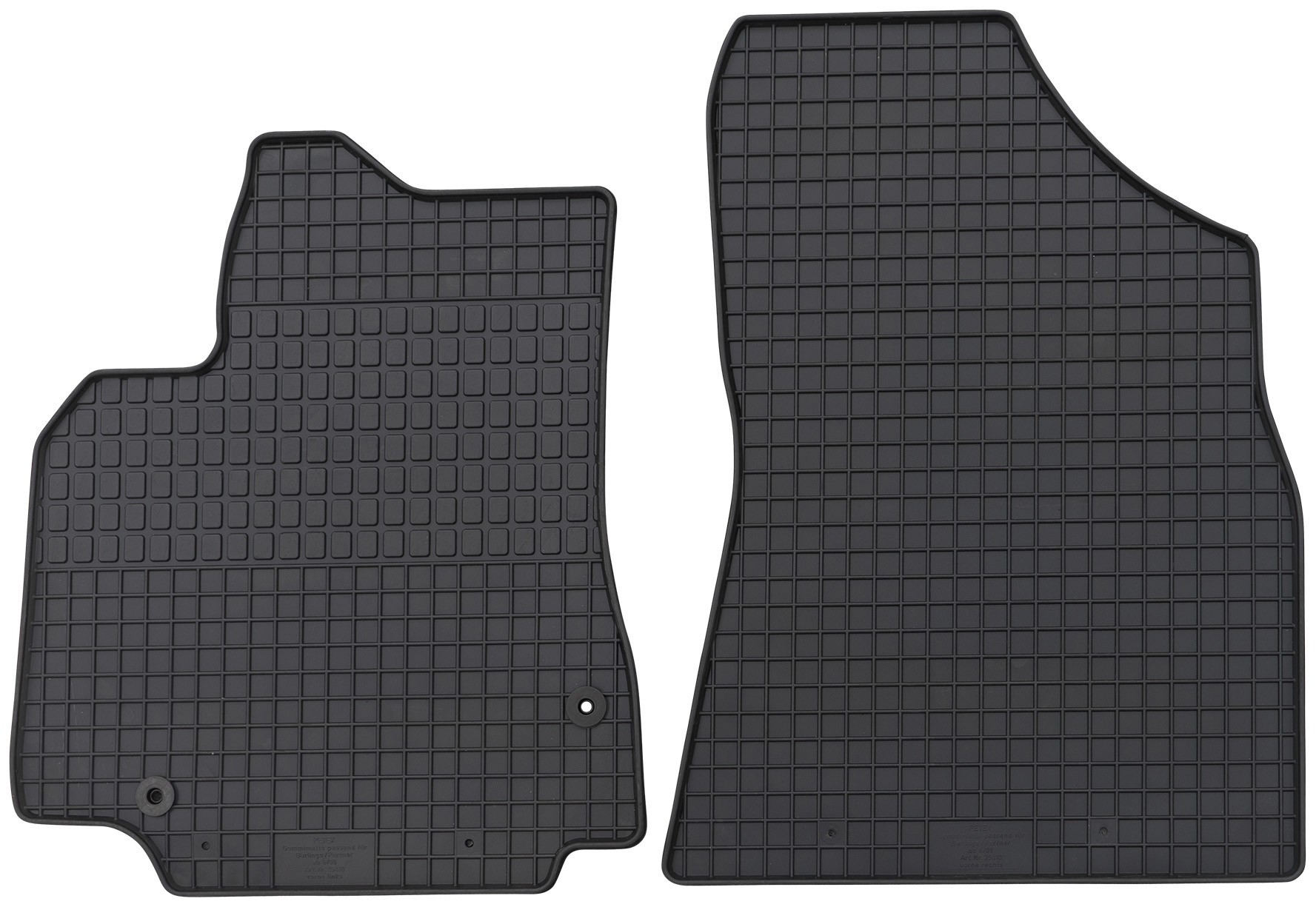 PETEX Fußmattensatz schwarz - vorbereitet für Befestigungssystem PEUGEOT 25410 Image