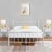 Javlergo 3-Pieces White Bedroom Set with Platform Bed Frame and 2 Nightstands