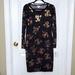 Lularoe Dresses | Lularoe Elegant Debbie Sheath Dress Large | Color: Black/Gold | Size: L