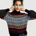 American Eagle Outfitters Sweaters | American Eagle Fair Isle Mock Neck Rainbow Sweater Women's Size Xxs | Color: Black/Red | Size: Xxs