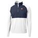 Men's Cutter & Buck White/Navy Auburn Tigers Adapt Eco Knit Hybrid Recycled Quarter-Zip Pullover Top