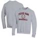 Men's Champion Gray Texas A&M Aggies Baseball Icon Crewneck Pullover Sweatshirt