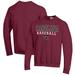 Men's Champion Garnet South Carolina Gamecocks Baseball Stack Pullover Crewneck Sweatshirt