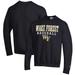 Men's Champion Black Wake Forest Demon Deacons Baseball Stack Pullover Crewneck Sweatshirt